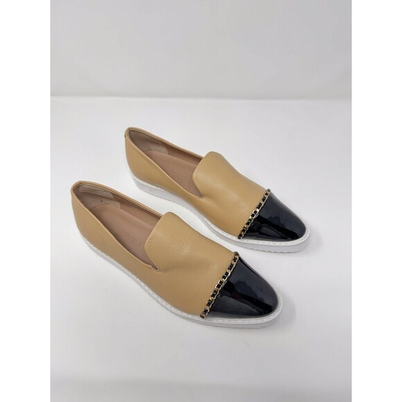 Karl Lagerfeld Womens Flats Brown Caralee Leather Loafer Buckle Slip On US 7.5 M - Picture 1 of 9